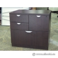 Espresso 4 Drawer Double Wide Pedestal File Cabinet, Locking
